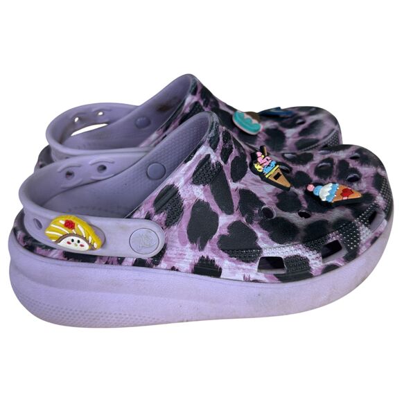 CROCS Cutie Crush Leopard Platform Clogs Youth Kids Size 3 - Picture 3 of 7